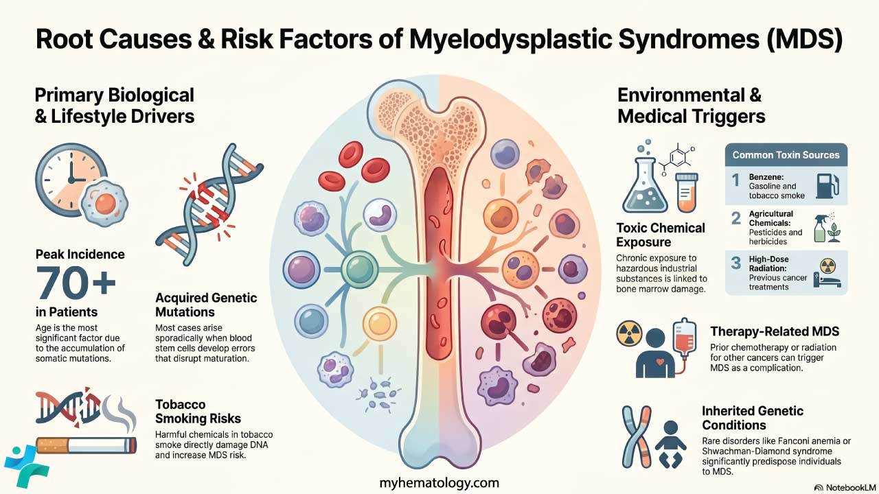 Causes and risk factors of myelodysplastic syndrome (MDS)