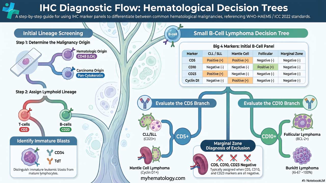 IHC small B-cell lymphoma decision tree