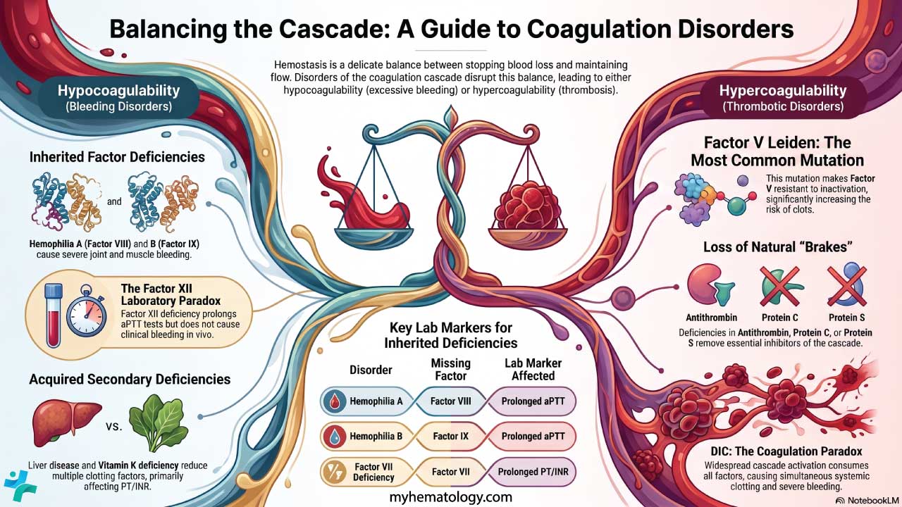 Bleeding disorders due to dysfunction of the coagulation cascade