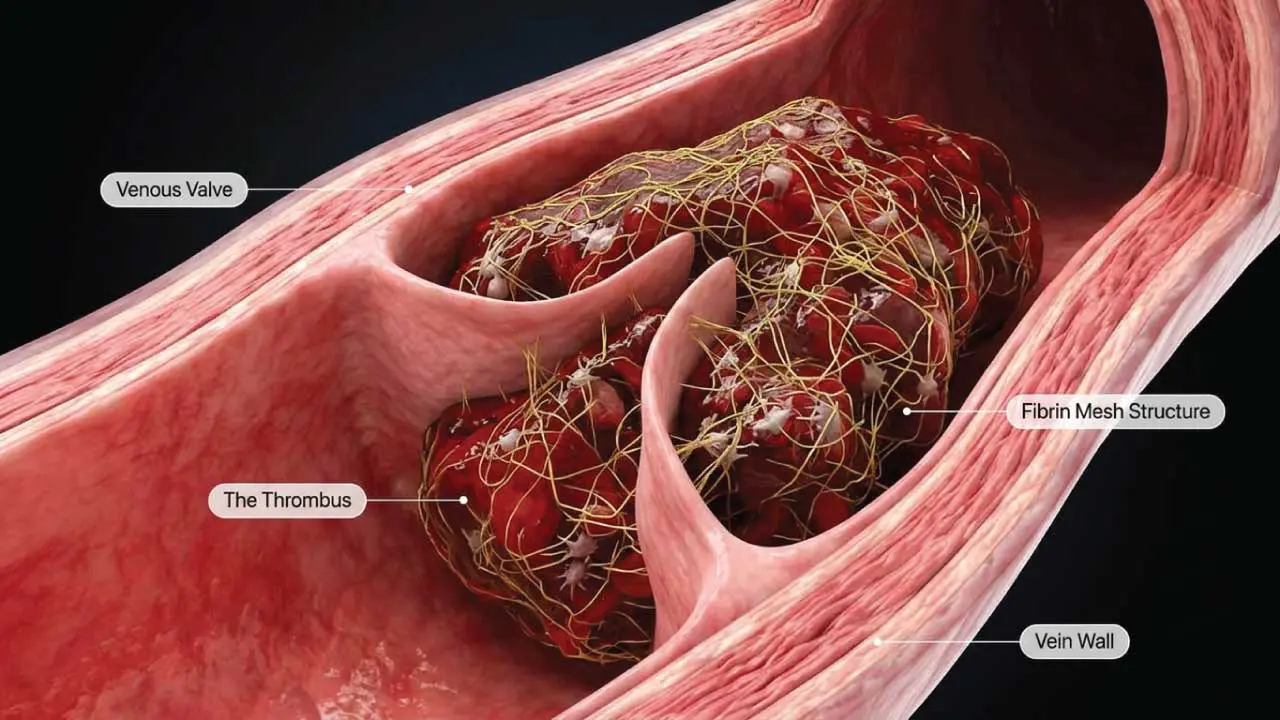 3D image of the venous thromboembolism in deep vein thrombosis