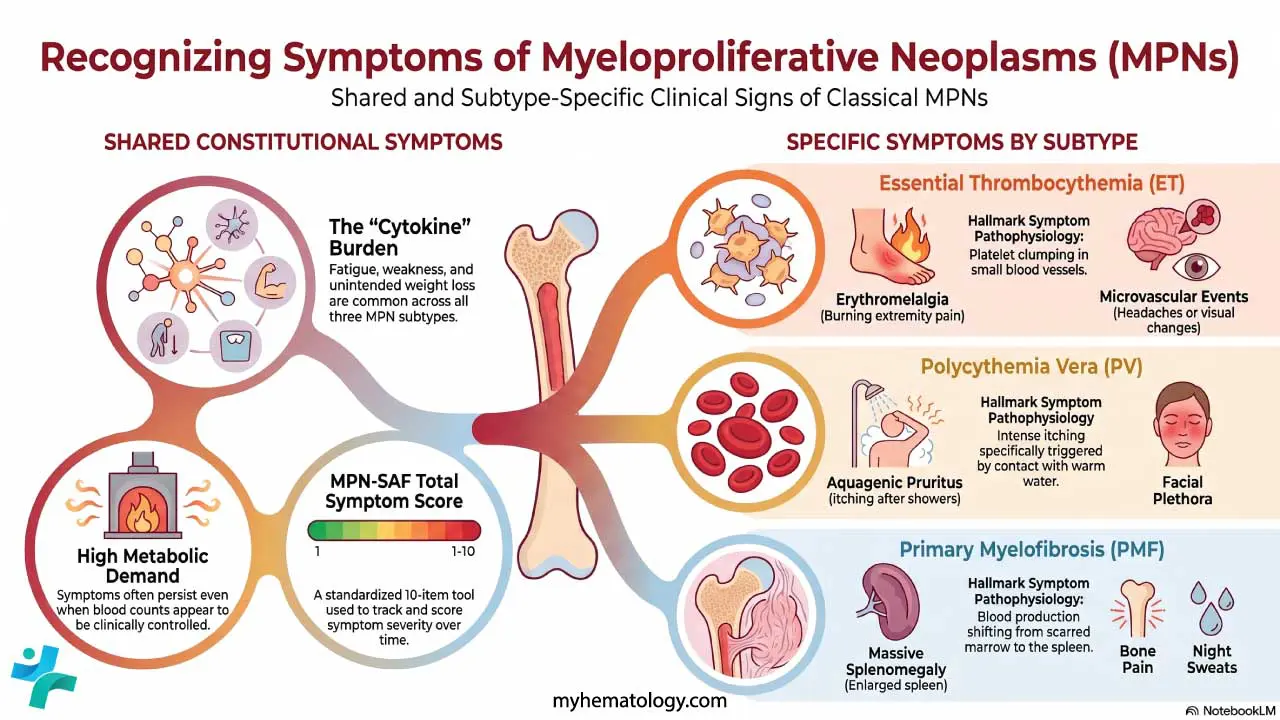 myeloproliferative neoplasm symptoms
