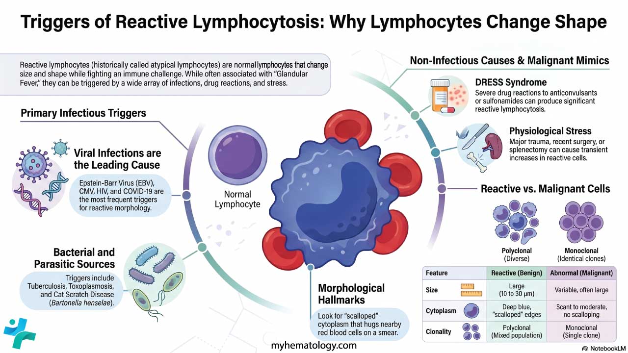 Causes of reactive lymphocytosis