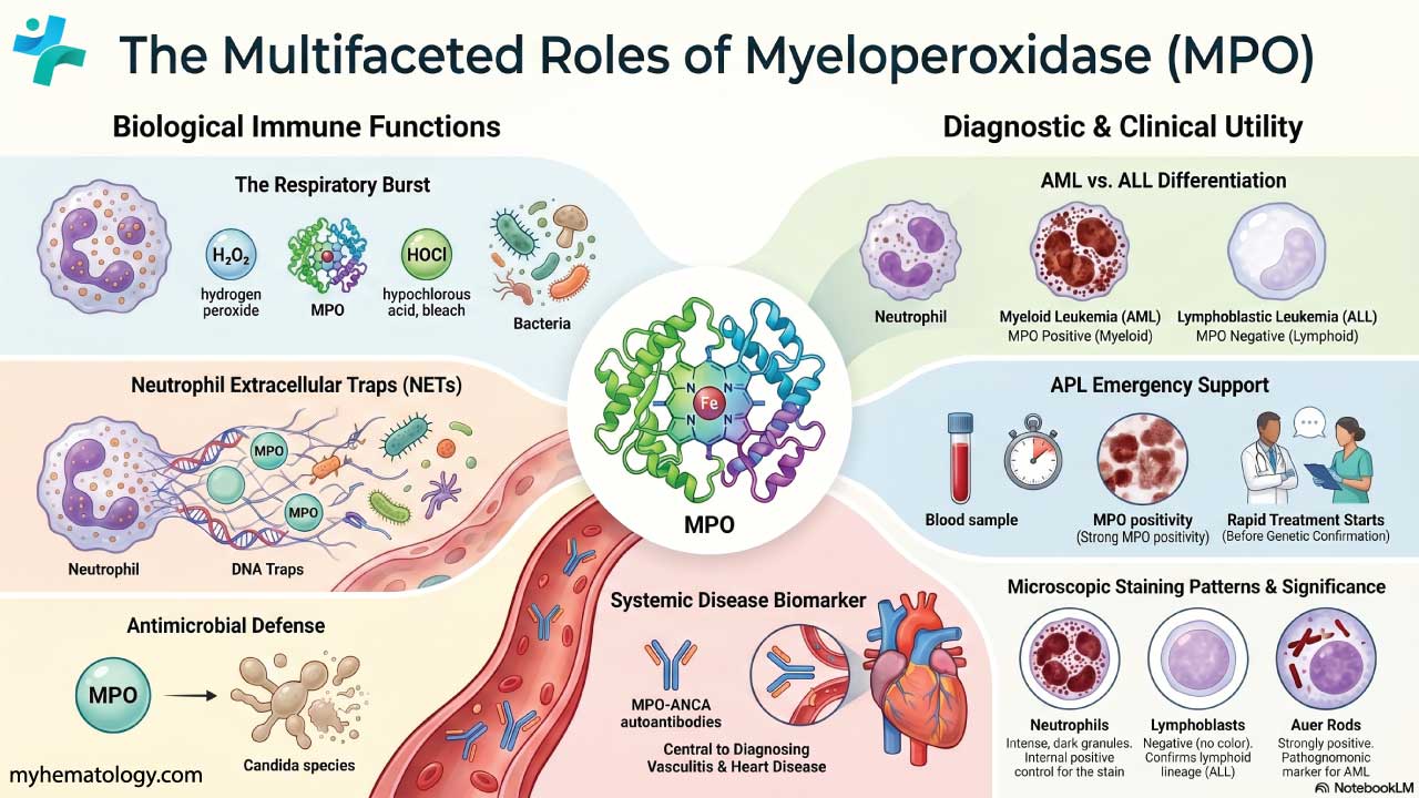 The roles of myeloperoxidase