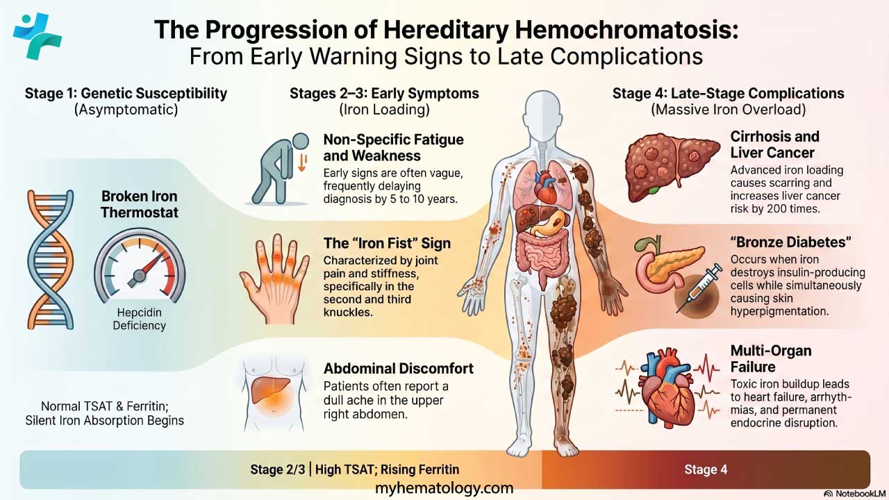 Symptoms of hereditary hemochromatosis